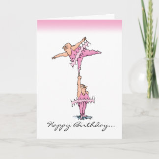 Funny Pink Tutu Guys Carte d'anniversaire