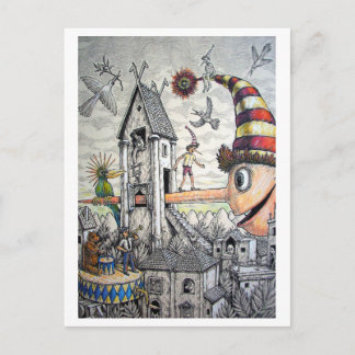 Funny Pinocchio Postcard