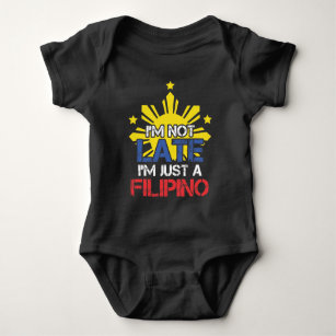 Funny Pinoy Punctuality Philippines Filipino Baby Bodysuit
