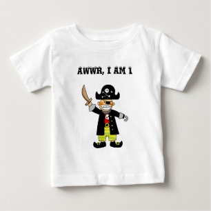 Funny Pirate Birthday Age 1 Design Baby T-Shirt