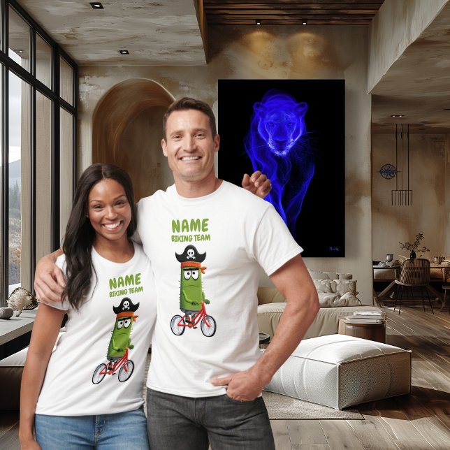 Funny Pirate Cactus Biking Team | Customizable T-Shirt (Creator Uploaded)