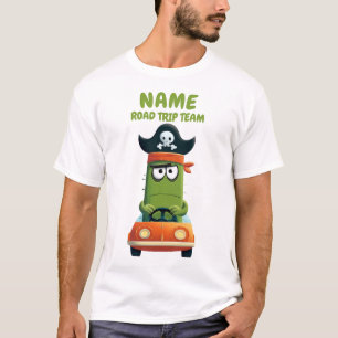 Funny Pirate Cactus Road Trip Team Customizable T-Shirt
