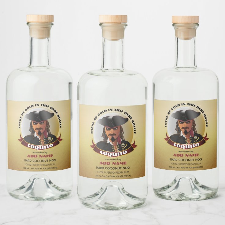 Funny Pirate Caribbean Rum Liquor Bottle Label | Zazzle Funny Pirate Caribbean Rum Liquor Bottle Label | Zazzle