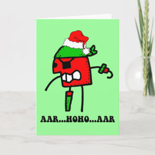 Funny pirate Christmas Holiday Card