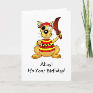 Funny Pirate Dog Birthday Greeting Card
