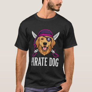 Funny Pirate Dog Golden Retriever Vector T-Shirt