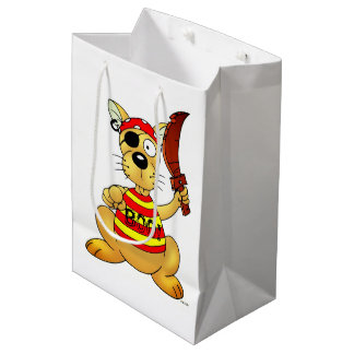 Funny Pirate Dog with Toy Sword Medium Gift Bag