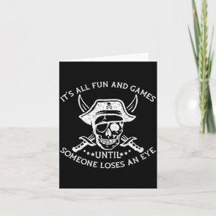 Funny pirate humour quote crossbones design card