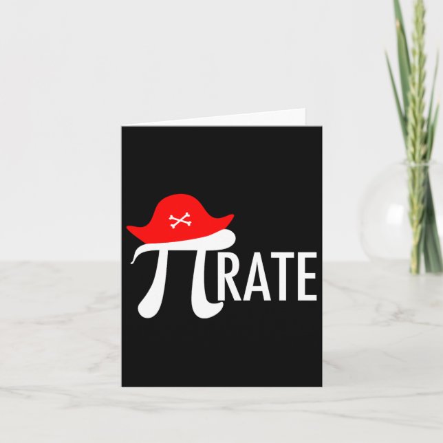 Funny Pirate Math Pun - Pi Day Symbol Humour Tee  Card (Front)