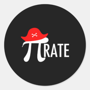 Funny Pirate Math Pun - Pi Day Symbol Humour Tee Classic Round Sticker