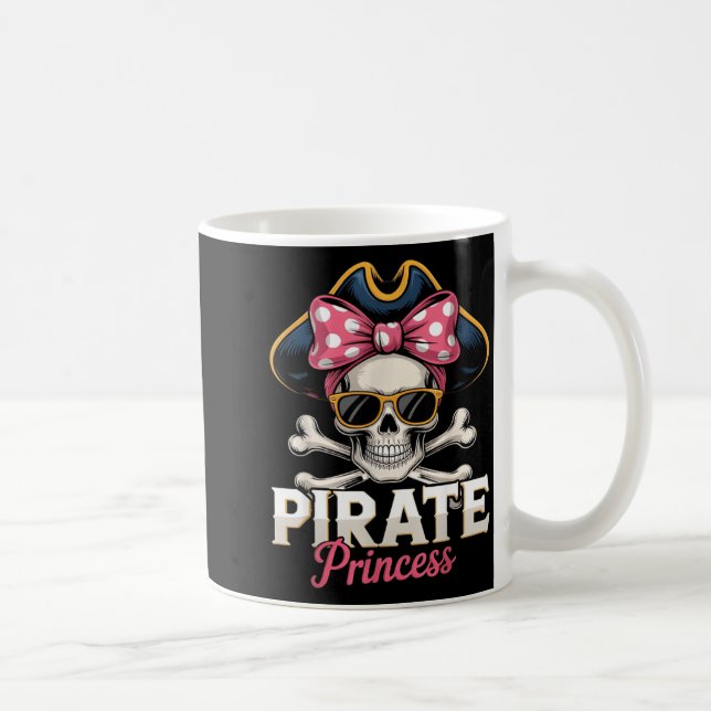 Funny Pirate Princess Coquette Bow Halloween Coffee Mug (Right)