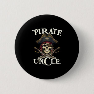 Funny pirate uncle skull family matching costume 2 inch round button