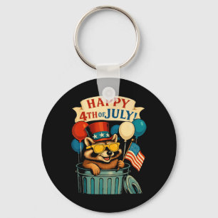 Funny Piston Muscle Car Mechanic 4th Of July Proud Keychain