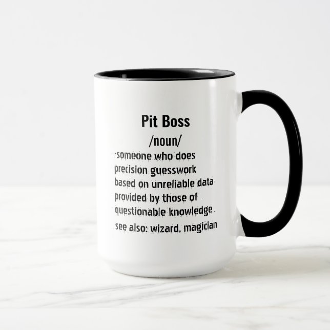 Funny Pit Boss Definition gifts for men women Mug (Right)