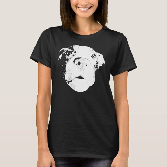 Funny Pit Bull Bully Amstaff Face T-Shirt (Front)