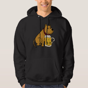 Funny Pit Bull Dog Drinking Beer Hoodie