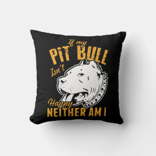 Funny Pit Bull Mom Dad Puppy Dog Pitbull Throw Pillow