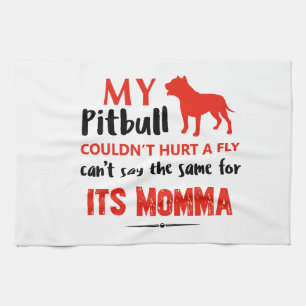 Funny Pit-bull Mommy designs Kitchen Towel