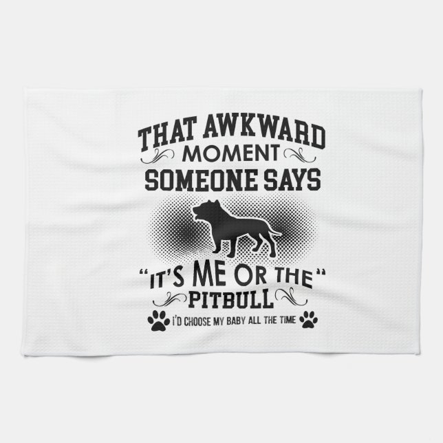 Funny Pitbull Designs Kitchen Towel (Horizontal)