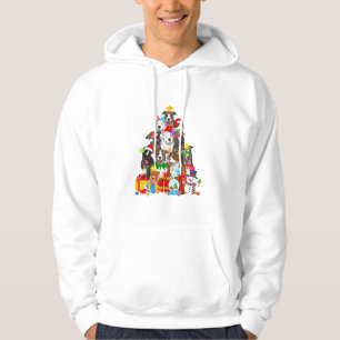 Funny Pitbull Dog Christmas Tree Lights Puppy Dog Hoodie