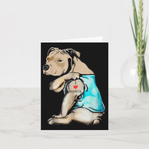 Funny Pitbull Dog I Love Grandpa Tattoo Funny Gran Card