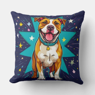 Funny Pitbull Dog Lover Home Decor Throw Pillow