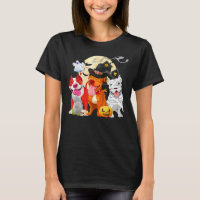 Funny Pitbull Dog Witch Hat Scary Pumpkin Hallowee