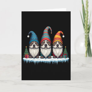 Funny Pitbull Gnomies Christmas Gnome Womens Mens  Card