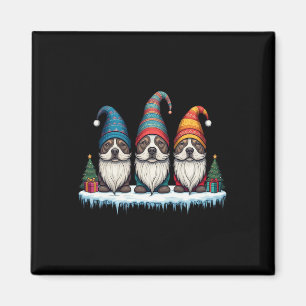 Funny Pitbull Gnomies Christmas Gnome Womens Mens Magnet