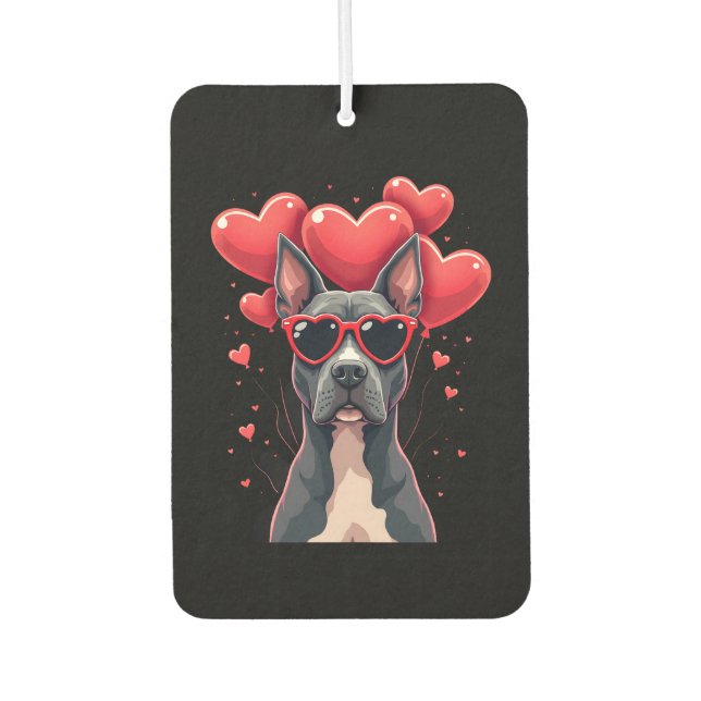 Funny Pitbull Heart Valentines Day Dog Dad Mom Gif Air Freshener (Front)