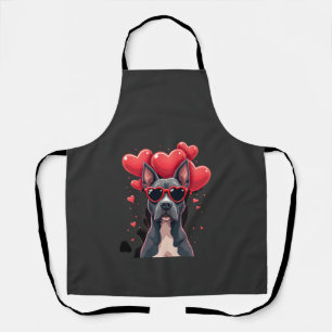 Funny Pitbull Heart Valentines Day Dog Dad Mom Gif Apron