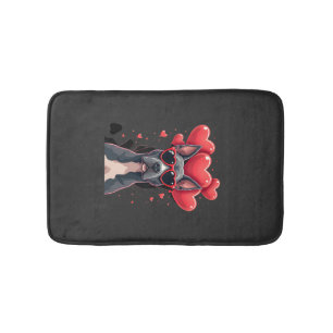 Funny Pitbull Heart Valentines Day Dog Dad Mom Gif Bath Mat