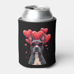 Funny Pitbull Heart Valentines Day Dog Dad Mom Gif Can Cooler