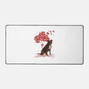 Funny Pitbull Heart Valentines Day Dog Dad Mom Gif Desk Mat