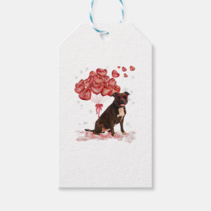 Funny Pitbull Heart Valentines Day Dog Dad Mom Gif Gift Tags