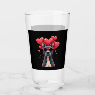 Funny Pitbull Heart Valentines Day Dog Dad Mom Gif Glass