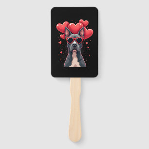 Funny Pitbull Heart Valentines Day Dog Dad Mom Gif Hand Fan