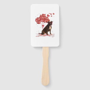 Funny Pitbull Heart Valentines Day Dog Dad Mom Gif Hand Fan