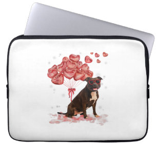 Funny Pitbull Heart Valentines Day Dog Dad Mom Gif Laptop Sleeve