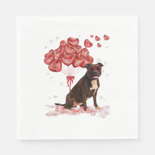 Funny Pitbull Heart Valentines Day Dog Dad Mom Gif Napkin