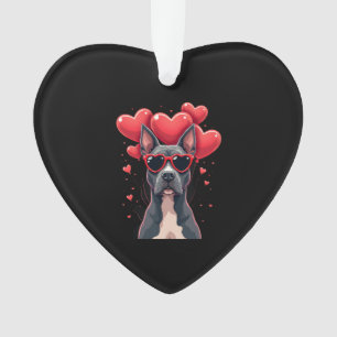 Funny Pitbull Heart Valentines Day Dog Dad Mom Gif Ornament
