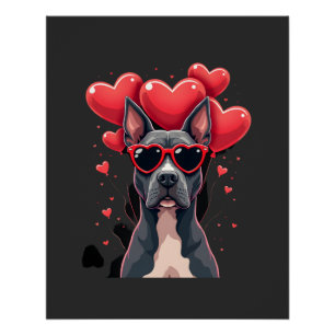 Funny Pitbull Heart Valentines Day Dog Dad Mom Gif Poster