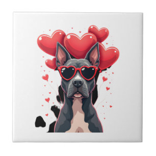Funny Pitbull Heart Valentines Day Dog Dad Mom Gif Tile