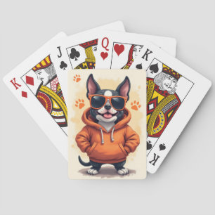 Funny Pitbull Kawaii Dog Playing Cards