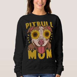 Funny Pitbull Mom Sunflower For Dog Lover Sweatshirt