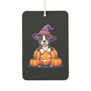 Funny Pitbull Witch Pumpkin Dog Halloween Mens Wom Air Freshener