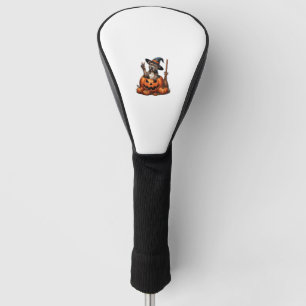 Funny Pitbull Witch Pumpkin Dog Halloween Mens Wom Golf Head Cover