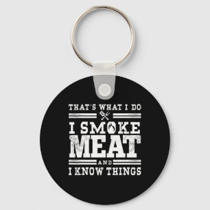 Funny Pitmaster I Smoke Meat Bbq Smoker Grill Gift Keychain