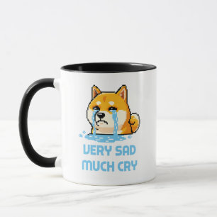 Funny pixel art Shiba Inu dog meme Mug