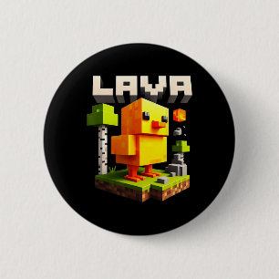 Funny Pixel Chicken Gamer Humour Meme  2 Inch Round Button